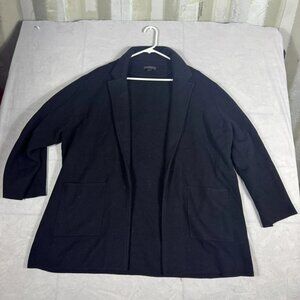 J.Crew Sweater Blazer Womens‎ Black Classic Open-Front Long Sleeve Size Medium